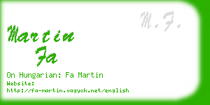 martin fa business card